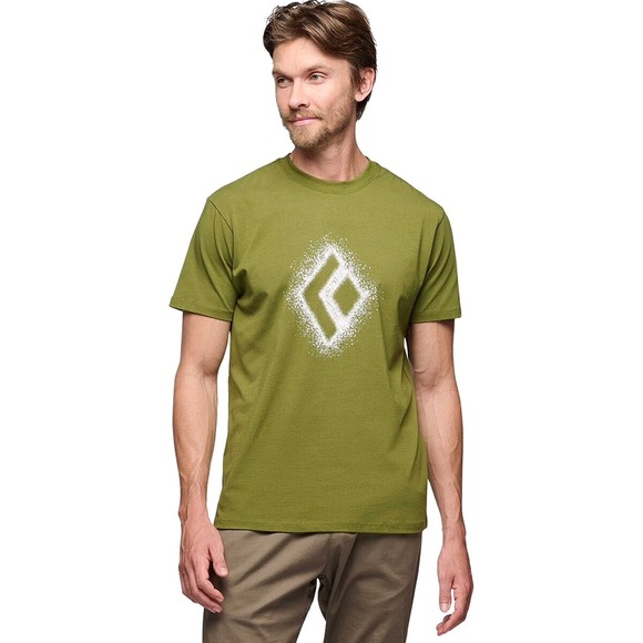 Black Diamond Chalked Up‎ 2.0 Tee Organic Cotton Short Sleeve Size M Camp Green - Picture 1 of 4